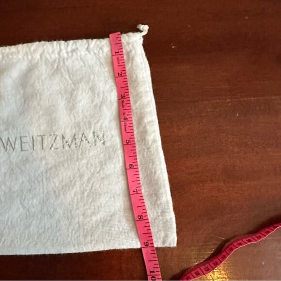 Stuart Weitzman Designer Shoe Purse White Silver Dust Bag Drawstring - Picture 4 of 4